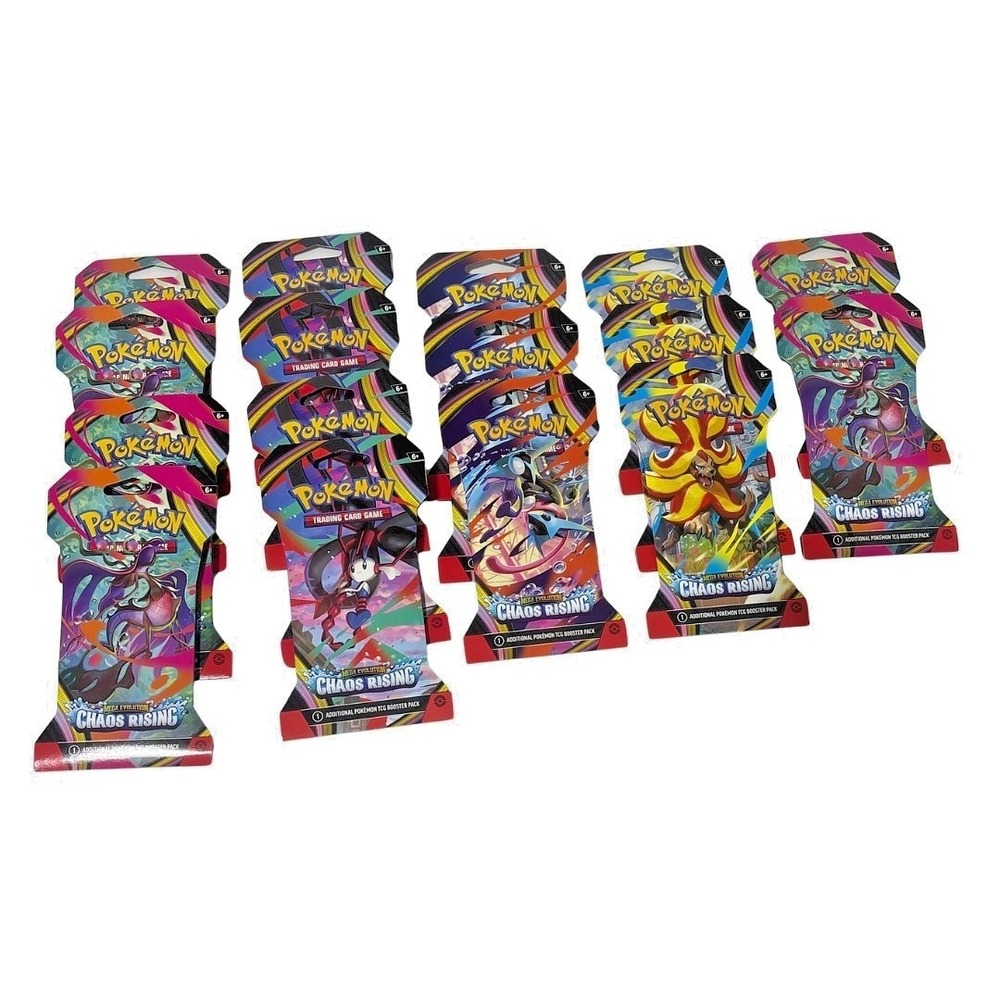 LOT OF 16 Pokemon TCG Mega Evolution Chaos Rising Booster Pack Sealed Mixed Art